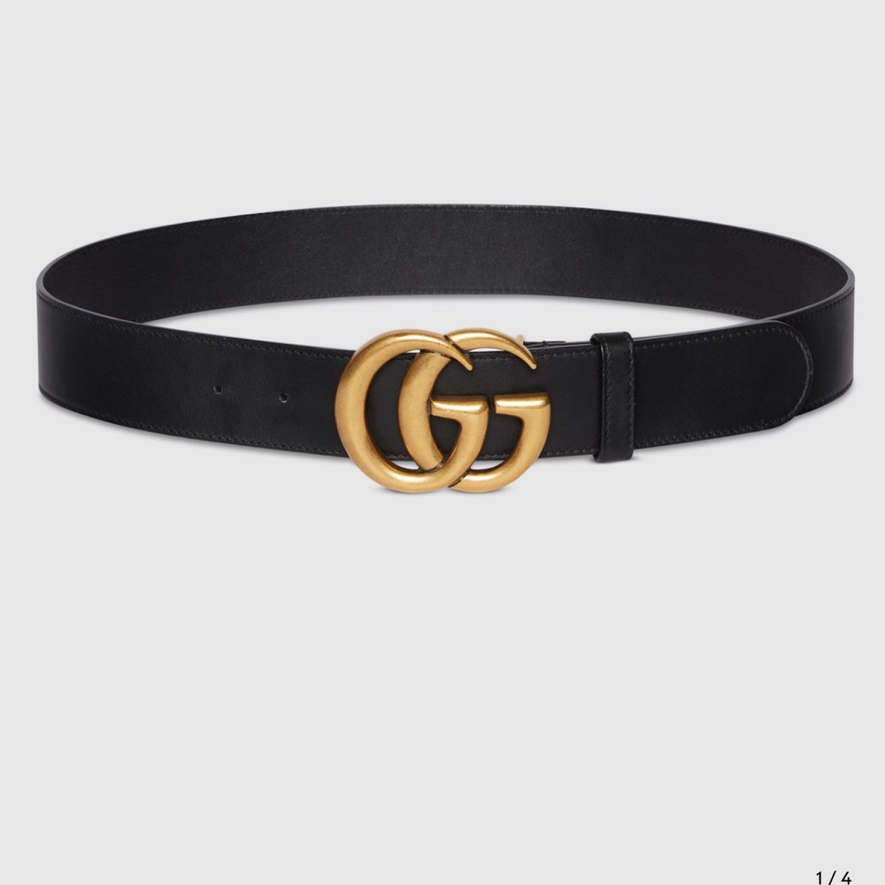 Gucci Black Belt with Gold Buckle